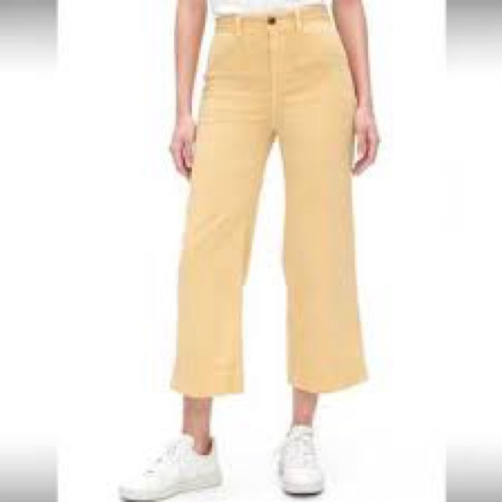 GAP Women’s Yellow High Rise Wide-Leg Pants